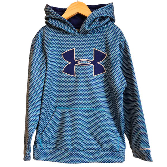 Under Armour Loose Fit Hoodie Logo Blue Unisex Youth Size XSmall - Picture 1 of 6